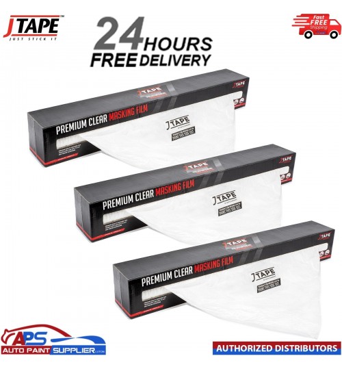 3 x J TAPE polymask Premium Plastic Clear Car Masking Film Sheeting 4m x 150m